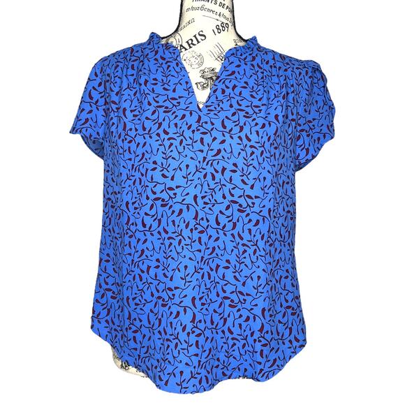41Hawthorn (PS) Floral Print Split Neck Tulip Sleeve Blouse - Stitch Fix Top - Picture 1 of 10